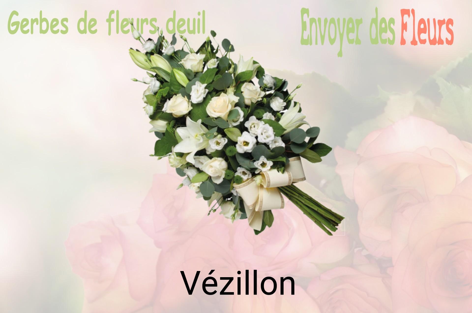 Gerbe de fleurs de deuil livrée à Vézillon